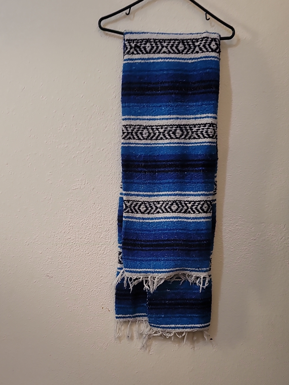 Blue Striped Woven Throw Blanket - Unbranded